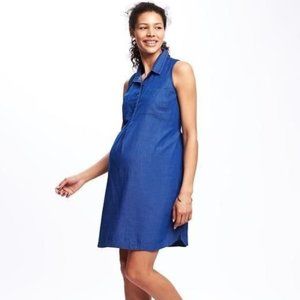 Old Navy Chambray Maternity Dress Sz L